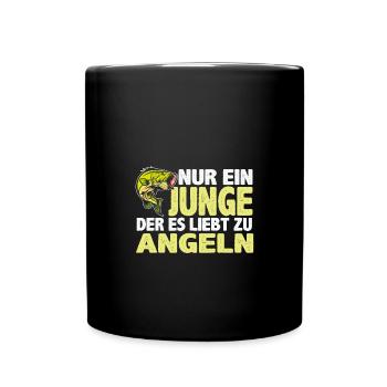 Nur ein Junge der es liebt zu Angeln Angeln Fische - Tasse einfarbig - Schwarz - Vorne