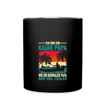 Kanu Kajak Kajak Papa viel cooler - Tasse einfarbig - Schwarz - Vorne