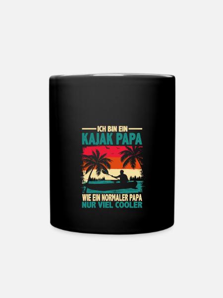 Kanu Kajak Kajak Papa viel cooler - Tasse einfarbig - Schwarz