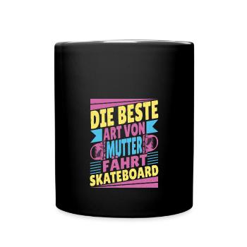 Skateboarder Motiv beim Skating in der Halfpipe - Tasse einfarbig - Schwarz - Vorne
