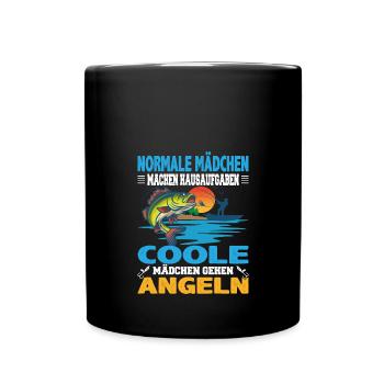 Normale Mädchen machen Hausaufgaben coole Mädchen - Tasse einfarbig - Schwarz - Vorne