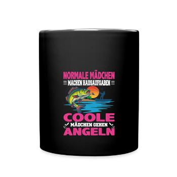 Normale Mädchen machen Hausaufgaben coole Mädchen - Tasse einfarbig - Schwarz - Vorne