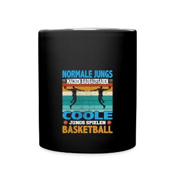 Basketball Dunking Spieler Korbleger Spruch - Tasse einfarbig - Schwarz - Vorne