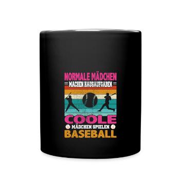 Normale Mädchen machen Hausaufgaben coole spielen - Tasse einfarbig - Schwarz - Vorne