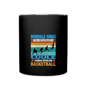 Basketball Dunking Spieler Korbleger Spruch - Tasse einfarbig - Schwarz - Vorne