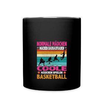 Basketball Dunking Spieler Korbleger Spruch - Tasse einfarbig - Schwarz - Vorne