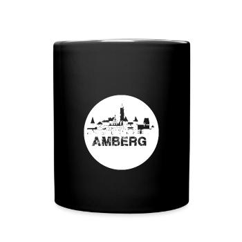 amberg,skyline,white,circle,scissor cut - Full Colour Mug - black - Front