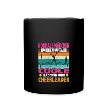 Normale Mädchen Hausaufgaben coole Cheerleader - Tasse einfarbig - Schwarz - Vorne