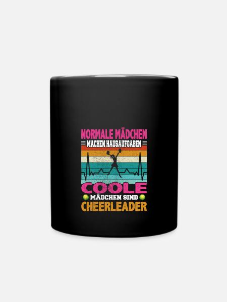 Normale Mädchen Hausaufgaben coole Cheerleader - Tasse einfarbig - Schwarz