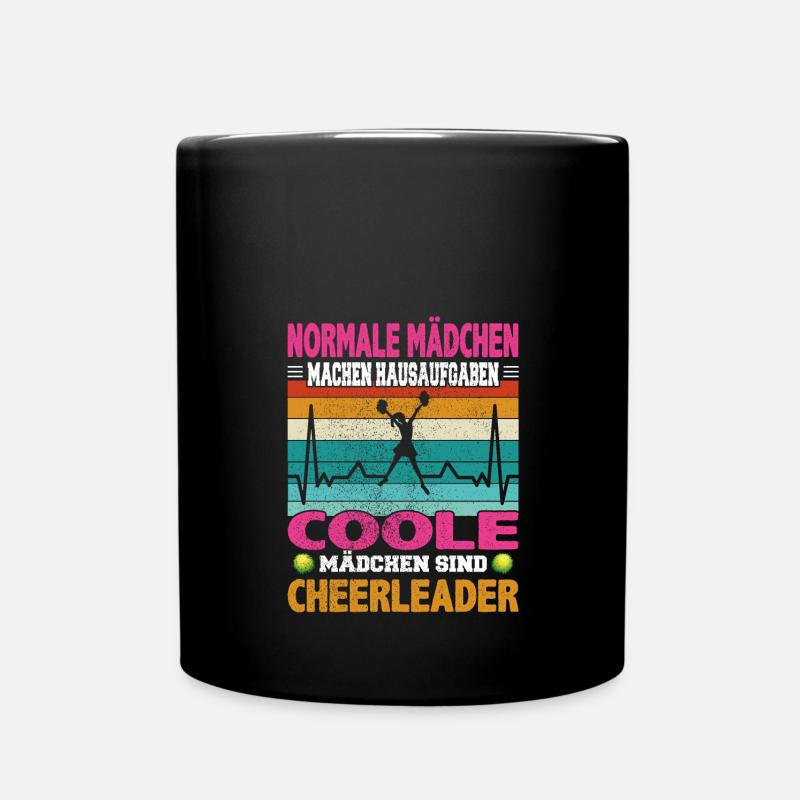 Normale Mädchen Hausaufgaben coole Cheerleader - Tasse einfarbig - Schwarz