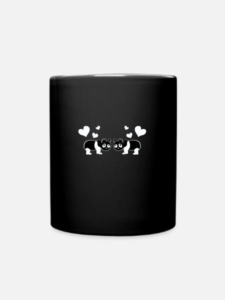 Amour animal Pandas Pandas animaux - Mug uni - noir