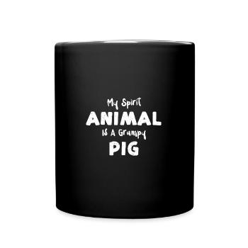 My Spirit Animal Is A Grumpy Pig - Full Colour Mug - black - Front