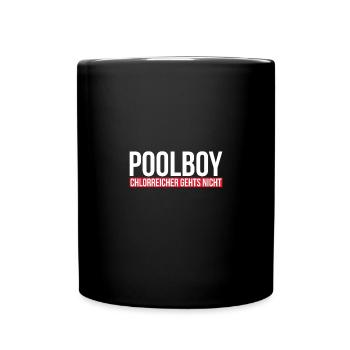 Rettungsschwimmer Bademeister Poolboy Schwimmbad - Tasse einfarbig - Schwarz - Vorne