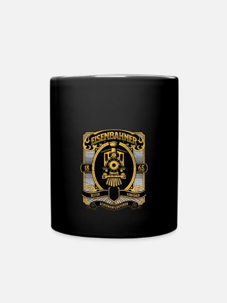 Eisenbahn Zugführer Lokführer Dampflok Bahn - Tasse einfarbig - Schwarz