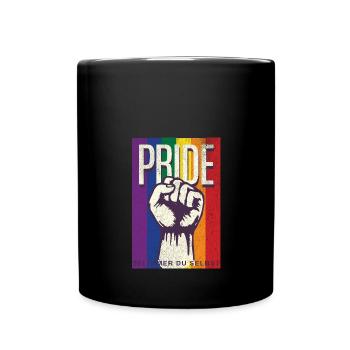 LGBT Mensch Regenbogen Faust | Bunte Liebe - Tasse einfarbig - Schwarz - Vorne