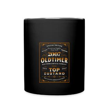 Oldtimer 16. Geburtstag Frau Mann 2007 Lustig - Tasse einfarbig - Schwarz - Vorne