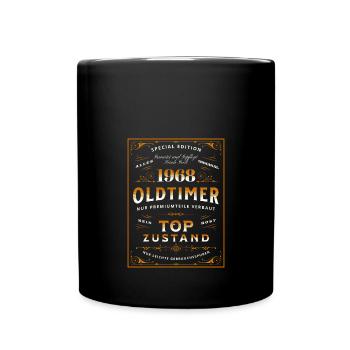Oldtimer 55. Geburtstag Frau Mann 1968 Lustig - Tasse einfarbig - Schwarz - Vorne