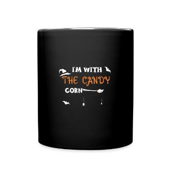 I'm With The Candy Corn - Tasse einfarbig - Schwarz - Vorne