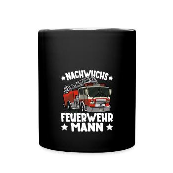 Kinder Junge Feuerwehr Nachwuchs Feuerwehrmann - Tasse einfarbig - Schwarz - Vorne