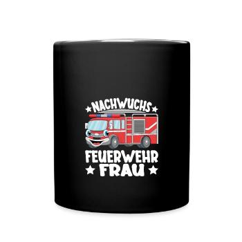 Kinder Mädchen Feuerwehr Nachwuchs Feuerwehrfrau - Tasse einfarbig - Schwarz - Vorne