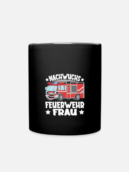 Kinder Mädchen Feuerwehr Nachwuchs Feuerwehrfrau - Tasse einfarbig - Schwarz