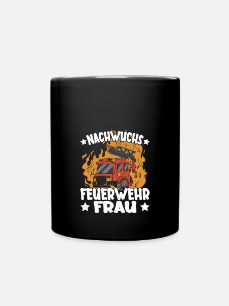 Kinder Mädchen Feuerwehr Nachwuchs Feuerwehrfrau - Tasse einfarbig - Schwarz