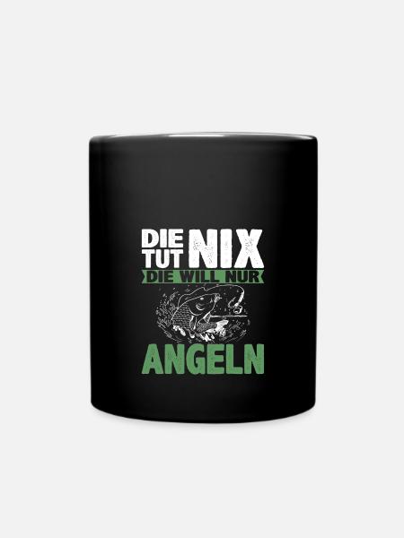Damen Die tut nix die will nur angeln | Anglerin - Tasse einfarbig - Schwarz