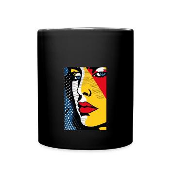 Drôle Pop Art Rétro Caché Triste - Mug uni - noir - Devant
