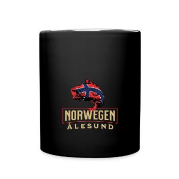 Angelurlaub Angeltour in Norwegen Ålesund - Tasse einfarbig - Schwarz - Vorne