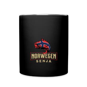 Angelurlaub Angeltour in Norwegen Senja - Tasse einfarbig - Schwarz - Vorne
