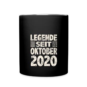 Oktober 2020 Legende seit 3 Jahren Mann Frau - Tasse einfarbig - Schwarz - Vorne