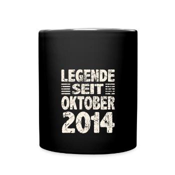 Oktober 2014 Legende seit 9 Jahren Mann Frau - Tasse einfarbig - Schwarz - Vorne