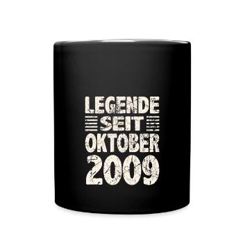 Oktober 2009 Legende seit 14 Jahren Mann Frau - Tasse einfarbig - Schwarz - Vorne