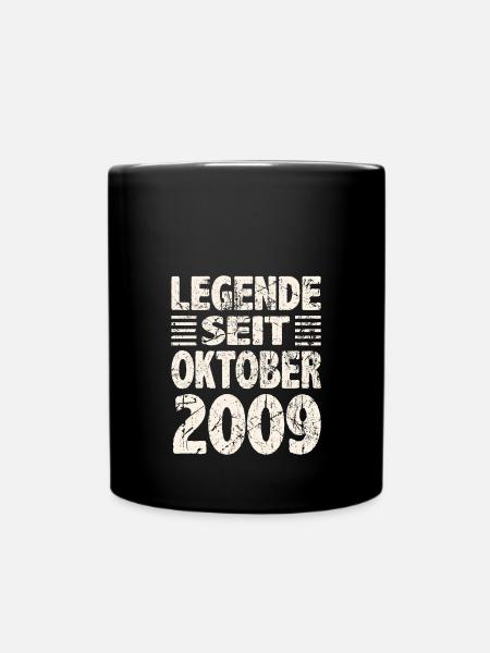 Oktober 2009 Legende seit 14 Jahren Mann Frau - Tasse einfarbig - Schwarz