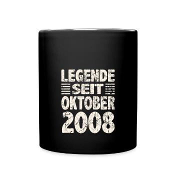 Oktober 2008 Legende seit 15 Jahren Mann Frau - Tasse einfarbig - Schwarz - Vorne
