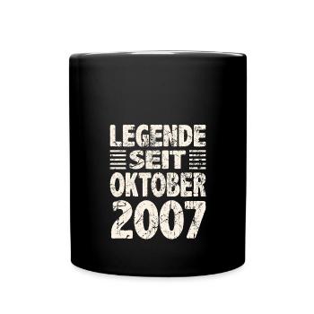 Oktober 2007 Legende seit 16 Jahren Mann Frau - Tasse einfarbig - Schwarz - Vorne