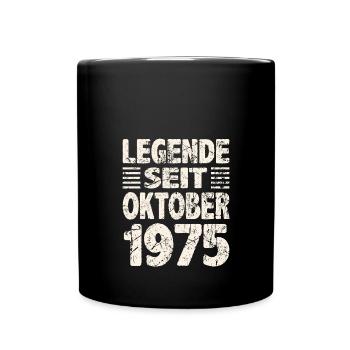 Oktober 1975 Legende seit 48 Jahren Mann Frau - Tasse einfarbig - Schwarz - Vorne