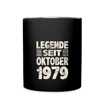 Oktober 1979 Legende seit 44 Jahren Mann Frau - Tasse einfarbig - Schwarz - Vorne