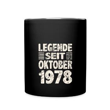 Oktober 1978 Legende seit 45 Jahren Mann Frau - Tasse einfarbig - Schwarz - Vorne