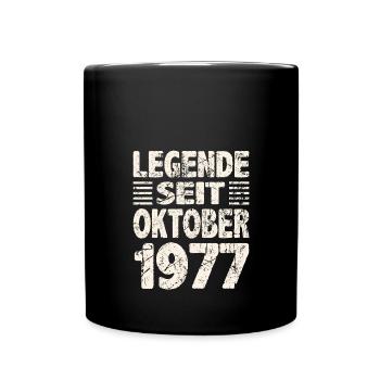 Oktober 1977 Legende seit 46 Jahren Mann Frau - Tasse einfarbig - Schwarz - Vorne