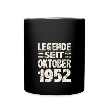 Oktober 1952 Legende seit 71 Jahren Mann Frau - Tasse einfarbig - Schwarz - Vorne