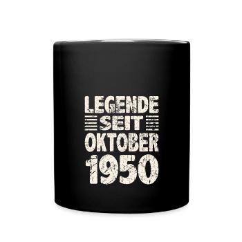 Oktober 1950 Legende seit 73 Jahren Mann Frau - Tasse einfarbig - Schwarz - Vorne