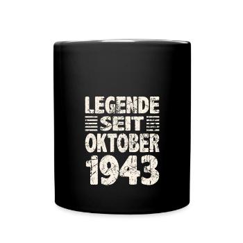 Oktober 1943 Legende seit 80 Jahren Mann Frau - Tasse einfarbig - Schwarz - Vorne
