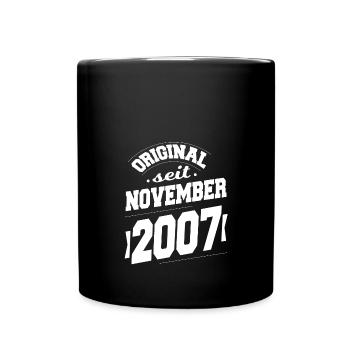 November 2007 Original seit 16 Jahren Mann Frau - Tasse einfarbig - Schwarz - Vorne