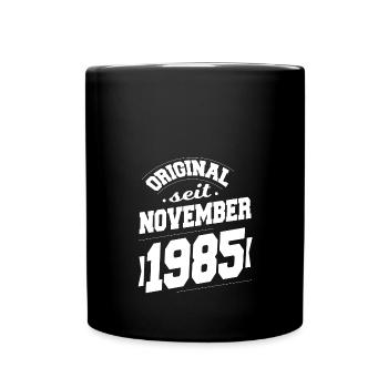 November 1985 Original seit 38 Jahren Mann Frau - Tasse einfarbig - Schwarz - Vorne