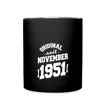 November 1951 Original seit 72 Jahren Mann Frau - Tasse einfarbig - Schwarz - Vorne