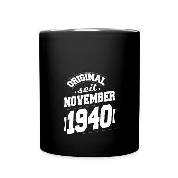 November 1940 Original seit 83 Jahren Mann Frau - Tasse einfarbig - Schwarz - Vorne