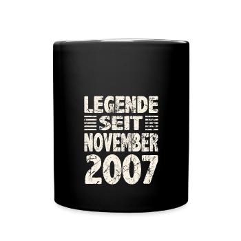 November 2007 Legende seit 16 Jahren Mann Frau - Tasse einfarbig - Schwarz - Vorne