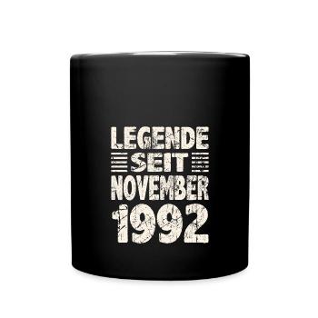 November 1992 Legende seit 31 Jahren Mann Frau - Tasse einfarbig - Schwarz - Vorne