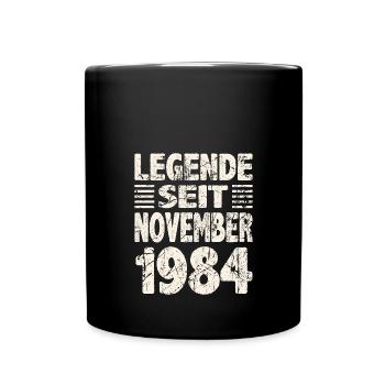 November 1984 Legende seit 39 Jahren Mann Frau - Tasse einfarbig - Schwarz - Vorne
